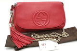 Gucci Red Leather Soho Chain Crossbody Bag Eb0926wxzsa