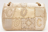 Chanel White & Beige Cnavas Tweed Patchwork Shoulder Bag Eb0326prrxde