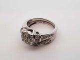 1.07 Cttw Diamond & 10k White Gold Bridal Set 8.2 Grams Size 6.5 Fw0625wrxdu