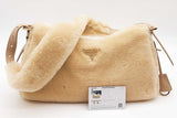 Prada Shearling Ecru Shoulder Bag Eb0526loxzde