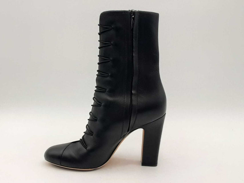 Jimmy Choo Malta Leather Boots Black Size 38.5 Aa0725oxzsa