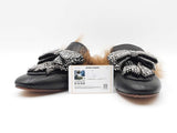 Gucci Princetown Crystal Bow Mules In Leather & Shearling Size 9 Fw0926lzxdu