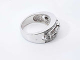 1.04 Cttw Diamond & 14k White Gold Etruscan-style Ring 7.5 Gram Sz 7 Fw0925wrzdu