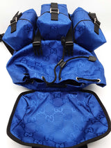 Gucci Blue Econyl Nylon Gg Monogram Off The Grid Backpack Eb0626rxzsa