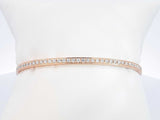 1.50 Cttw Diamond & 18k Rose Gold Bangle Bracelet 9.4 Grams 6 Inch Fw0326lzxzdu