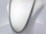 14k White Gold 36.2g Solid Cuban Chain 26 In Aa0725lexzsa