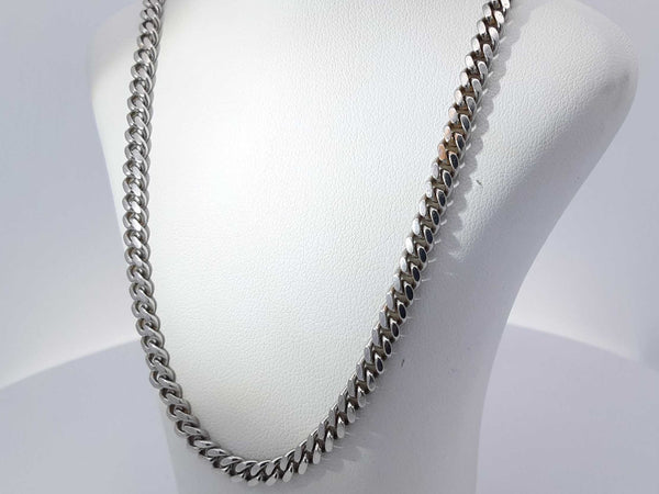 14k White Gold 36.2g Solid Cuban Chain 26 In Aa0725lexzsa