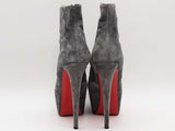 Christian Louboutin Suede Ankle Boots Gray Size 9 Aa0626lzxsa