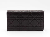 Christian Dior Wallet In Dark Brown Cannage-quilted Lambskin Leather Fw0626ozxdu