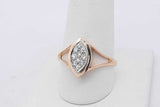 14k Yellow Gold Diamond Cluster Ring In Marquise Setting 4.1 Grams Size 9 Eb0726wlrsa