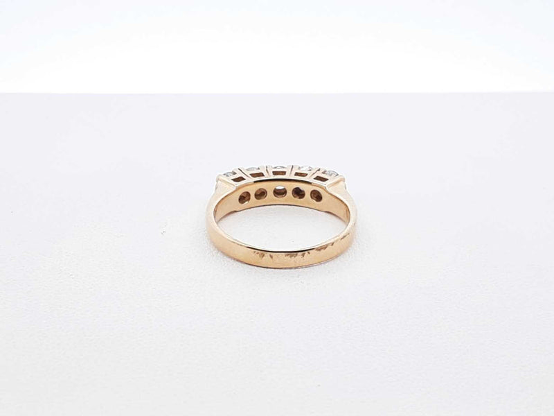 0.75 Cttw Five Stone Diamond & 14k Yellow Gold Ring 3.4 Grams Size 6 Fw0625ozxdu