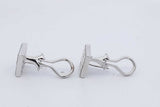 3.2cttw Princess Cut Diamond Stud Omega Back Earrings 14k White Gold Eb0426ixzdu