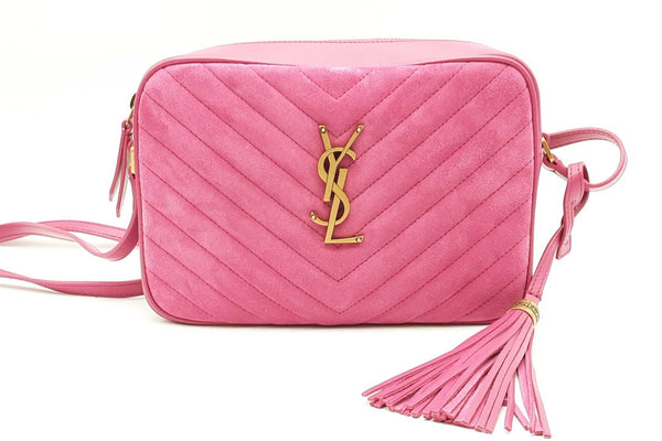 Yves Saint Laurent Suede Matelasse Monogram Lou Camera Bag Rose Sd0625rzxdu