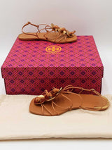 Tory Burch Artisanal Knot Leather Sandals Size 7.5 M Eb0126pxdu
