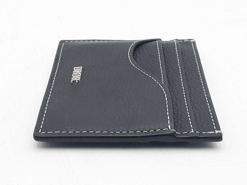 Dior Black Grained Calfskin Saddle Card Holder Sd0925lozsa