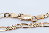 14k Yellow Gold Figaro Chain Necklace 8.7 Grams 22.5 Inch Eb0426irxde