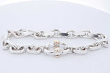 Tiffany & Co. Makers Sterling Silver Link 18k Bracelet 57.7g 9 Inch Eb0626rxzde