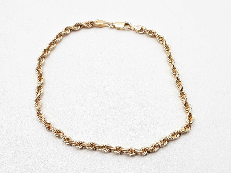 14k Yellow Gold 9.5g Rope Bracelet 8.5 In Do0125wxzde