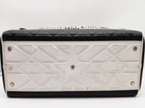 Christian Dior Large Black White Quilted Leather Bowling Bag Do0225ooxzde