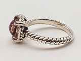 David Yurman Petite Albion Synthetic Morganite 0.925 Silver 3.4g Ring Size 7 Do0525lxzde