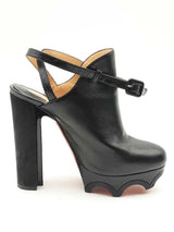 Christian Louboutin Forgeron Black Leather & Suede Pumps Size 36.5 Eb1125lxzsa