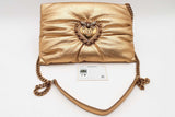 Dolce & Gabbana Devotion Gold Metallic Leather Crossbody Bag Eb0426pxzsa