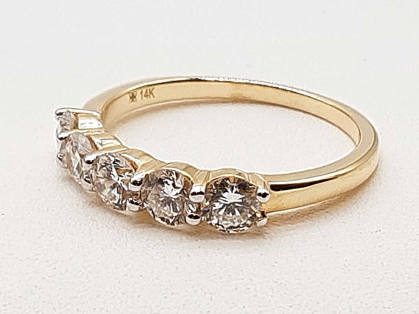 1.00 Cttw Lab Grown Diamonds 14k Yellow Gold 2.2g Ring Size 7 Do0525wexde