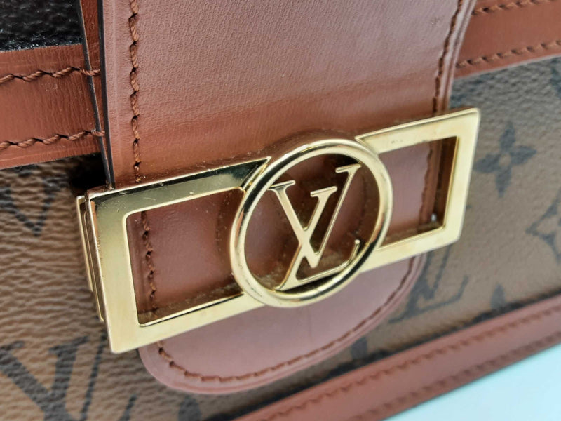 Louis Vuitton Dauphine Mm Reverse Monogram Brown Handbag Aa0525ezxsa