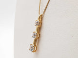 0.60 Cttw Natural Diamonds 14k Yellow Gold 2.4g Trio Necklace 18 In Do0426wxzde