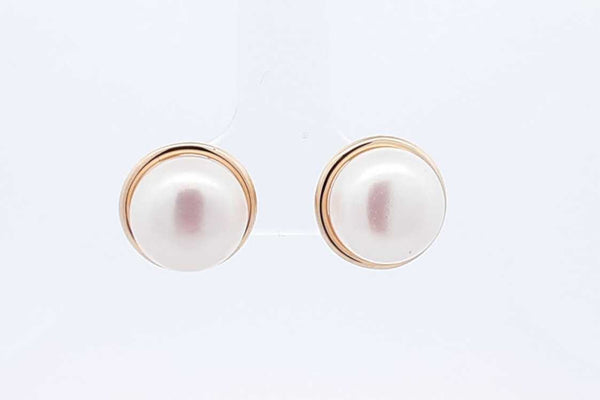 Pearl Stud Earrings In 14k Yellow Gold 4.3 Grams Eb0924ersa