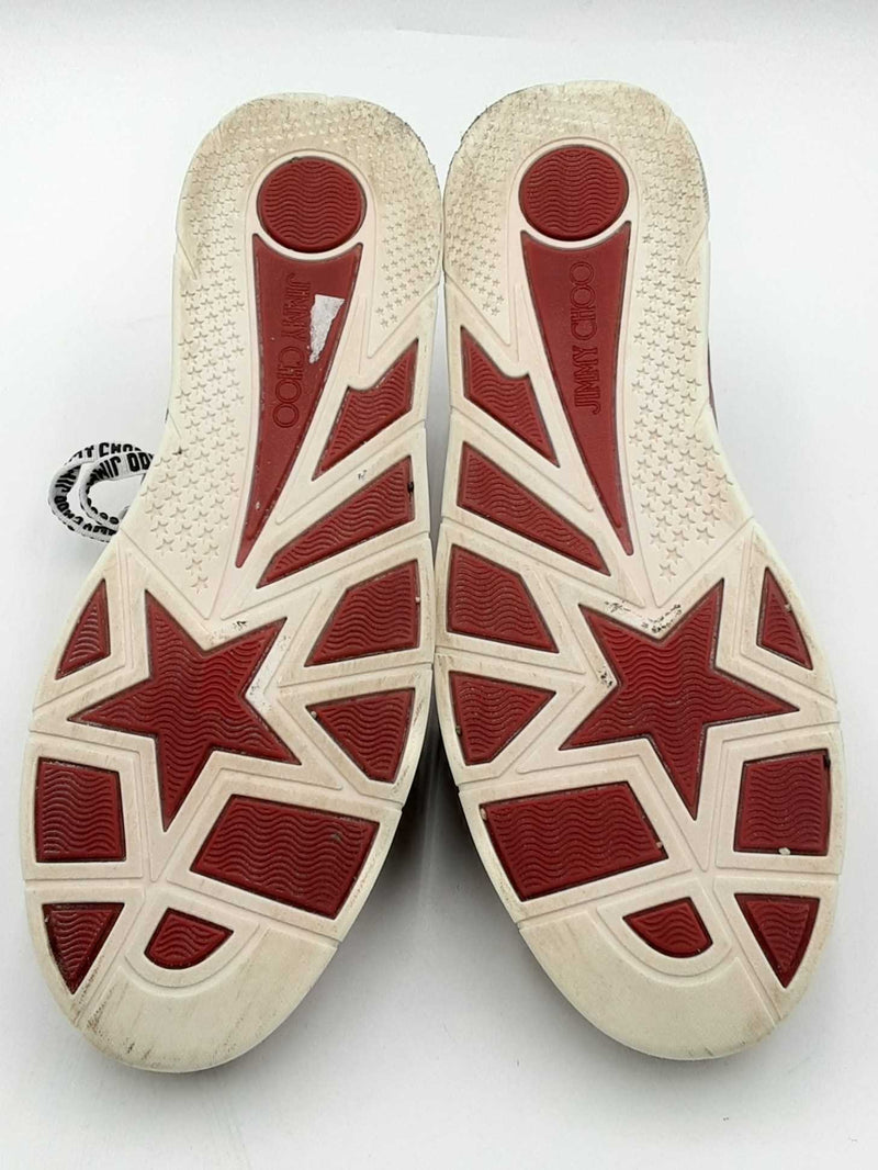 Jimmy Choo Hawaii Low Top Red Leather Sneakers Size 39 Eb0123oxzsa