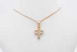 14k Yellow Gold Diamond Cross Pendant Necklace 2.8 Grams 21 Inch Eb0826ocrsa