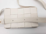 Bottega Veneta Cassette Intreccio White Leather Crossbody Bag Do0724ixzde