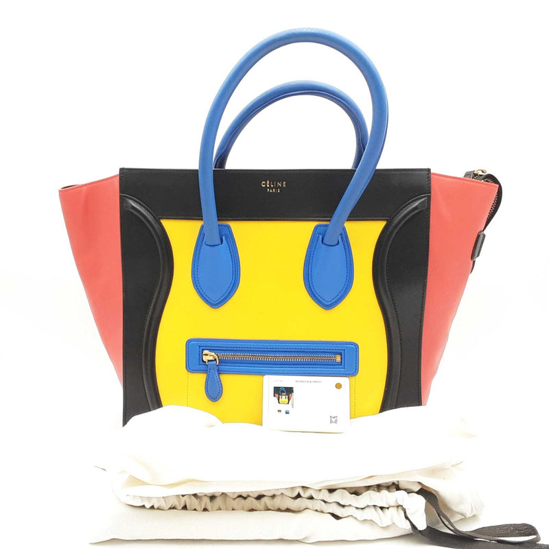 Celine Smooth Calfskin Mini Tri-color Luggage Sunflower Hs0624pxzsa