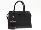 Prada Monochrome Saffiano Top Handle Black Handbag Aa0926rzxsa