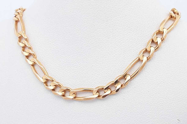 14k Yellow Gold Figaro Chain Necklace 20.2 Grams 25.25 Inch Eb0325ixzsa