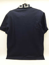 Gianni Versace Silver Baroque Collar Blue Polo Shirt Size Italian M Do0226erde