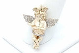 10k Yellow Gold Angel Pendant With Diamonds 5.4 Grams Eb0926lrxsa
