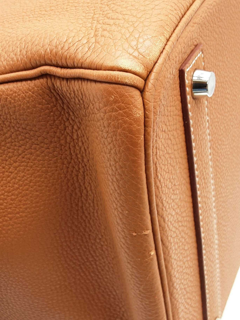 Hermes Birkin 40 Gold Brown Togo Palladium Hardware Handbag Do0825lxrxzde