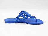 Hermès Egerie Chaine D'ancre Sandals In Blue Tpu Rubber Size 7.5 Fw1026ozxdu