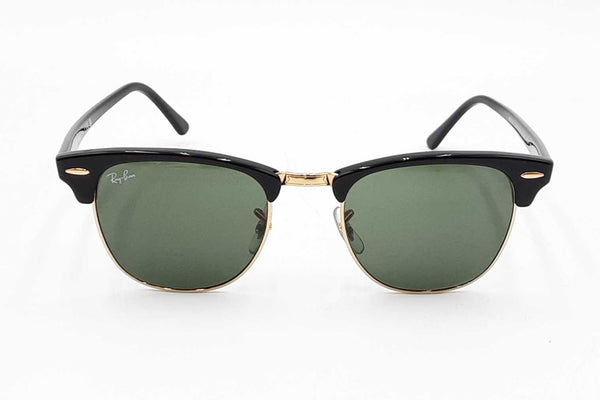 Ray- Ban Rb3016 Clubmaster Black Gold Frames Green Lens Sunglasses Eb1024rxde