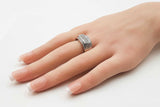 1.83 Cttw Diamond & 14k White Gold Multi-row Ring 9.2 Grams Size 11 Fw0926irxdu
