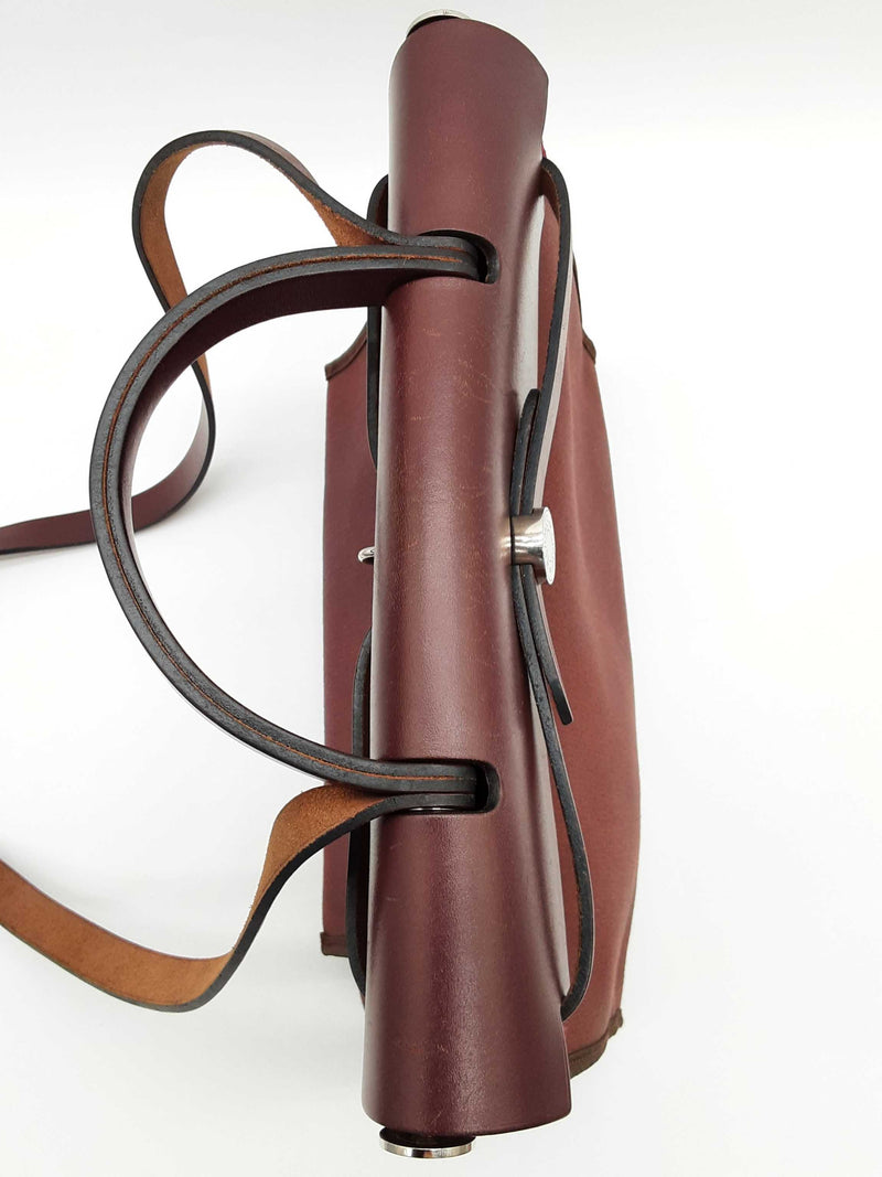 Hermes Herbag 31 Prune Red Purple Militaire Canvas Leather Bag Do0525exzde