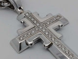 0.52cttw Diamond Cross Pendant Necklace 14k White Gold 35.5g 23.5in Eb1026lrxzsa