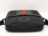 Gucci Web Stripe Black Techno Canvas Messenger Bag Fw0525ozxdu