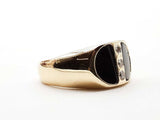 Approx 0.09 Ctw Diamonds 14k Yg 9.5g Onyx Ring Size 9 Do0924worde