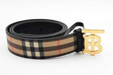 Burberry Check Belt With Gold Tone Tb Buckle Eb1024lxzdu