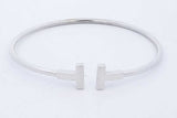 Tiffany & Co. 18k White Gold T Wire Bracelet 8.5 Grams Eb0826ixzde