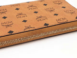 Mcm Zip Around Wallet In Cognac Visetos Coated Canvas Fw0225lxzdu