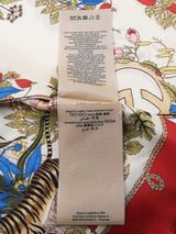 Gucci 100th Anniversary Double-sided Ivory & Red Silk Scarf Fw1225lzxdu